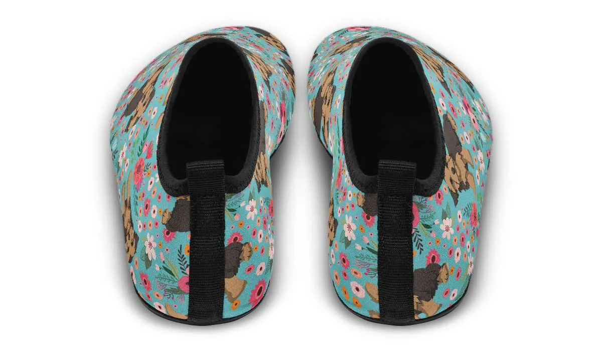 Morkie Flower Aqua Barefoot Shoes