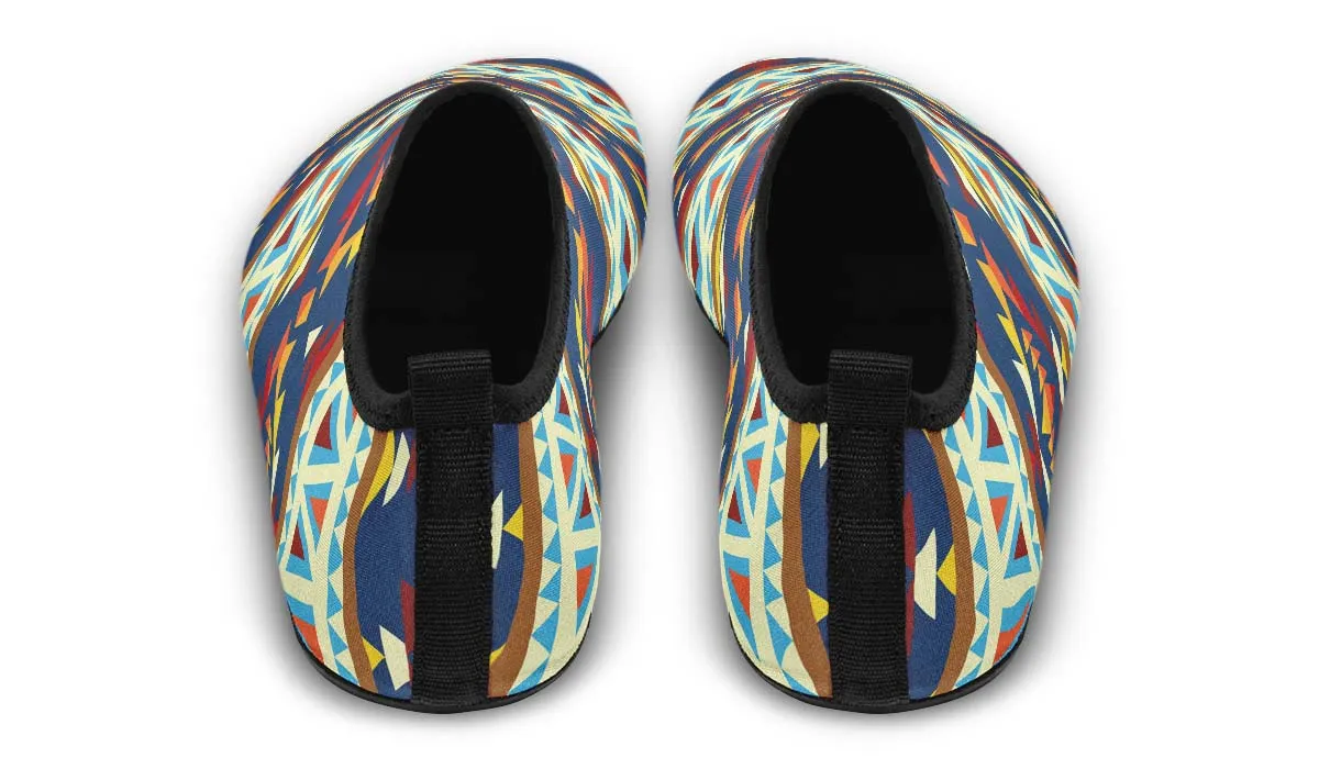 Native American Print Aqua Barefoot Shoes