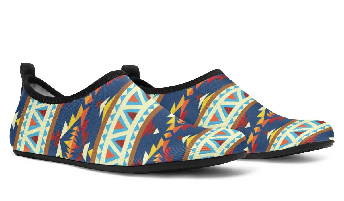 Native American Print Aqua Barefoot Shoes