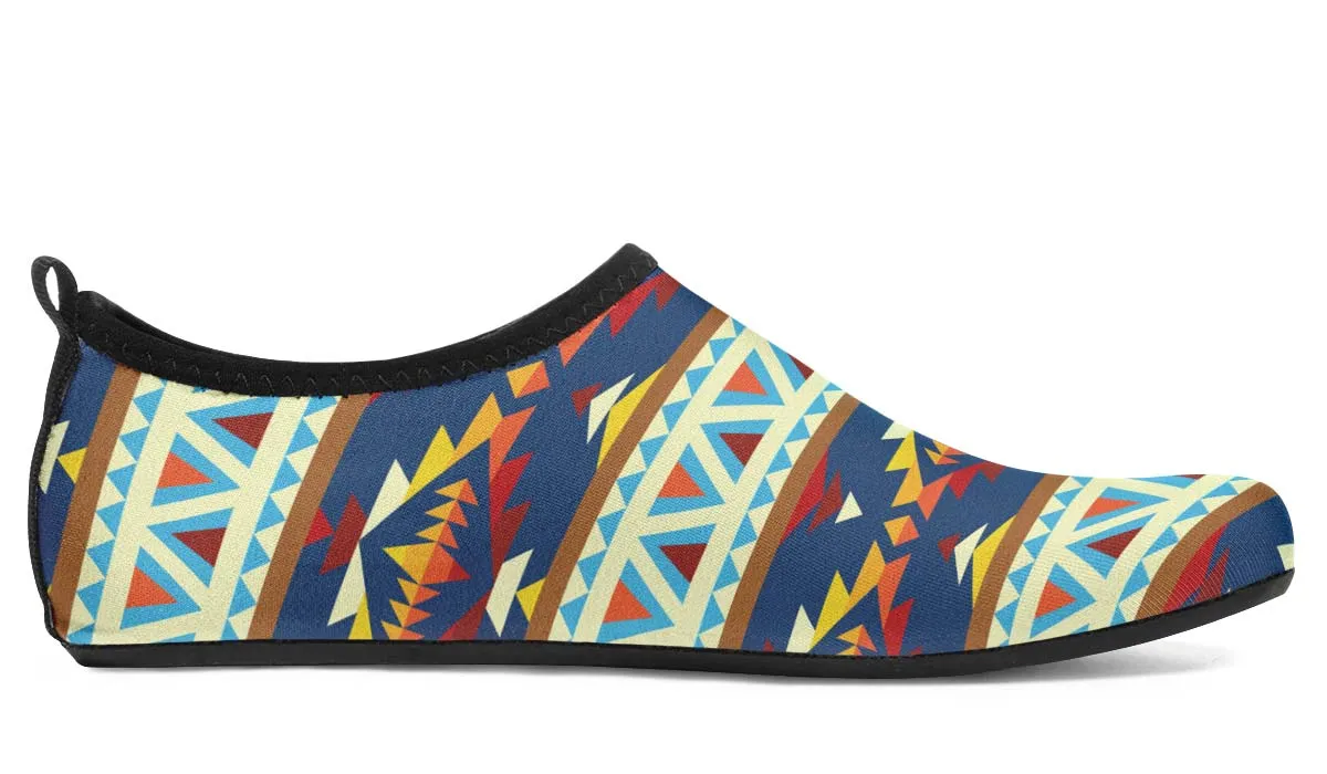 Native American Print Aqua Barefoot Shoes