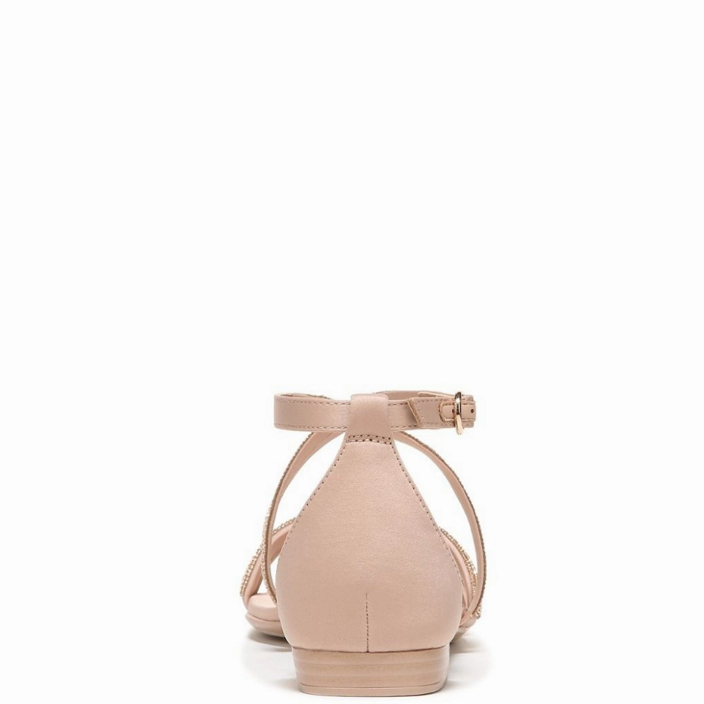 Naturalizer Sicily Sandal Women's US 8.5 Beige Rhinestone Square Toe KHD1166