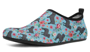 Neapolitan Mastiff Flower Aqua Barefoot Shoes