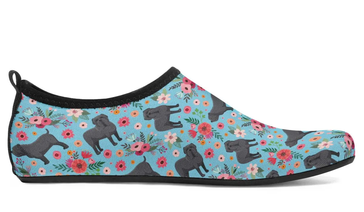 Neapolitan Mastiff Flower Aqua Barefoot Shoes