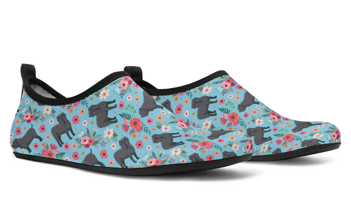 Neapolitan Mastiff Flower Aqua Barefoot Shoes