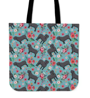 Neapolitan Mastiff Flower Linen Tote Bag
