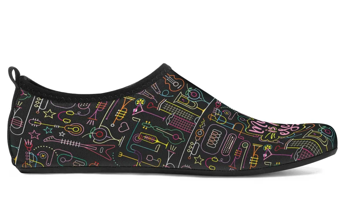 Neon Music Aqua Barefoot Shoes