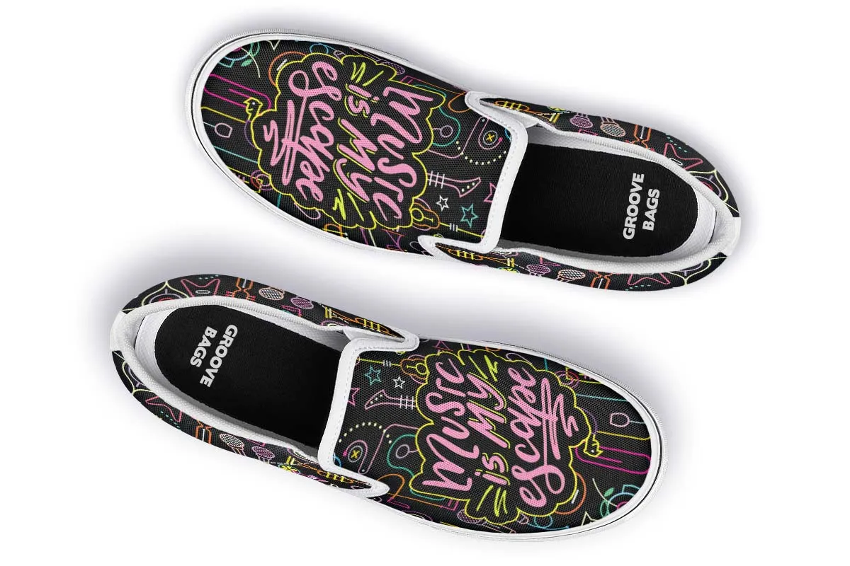 Neon Music Slip-On Shoes