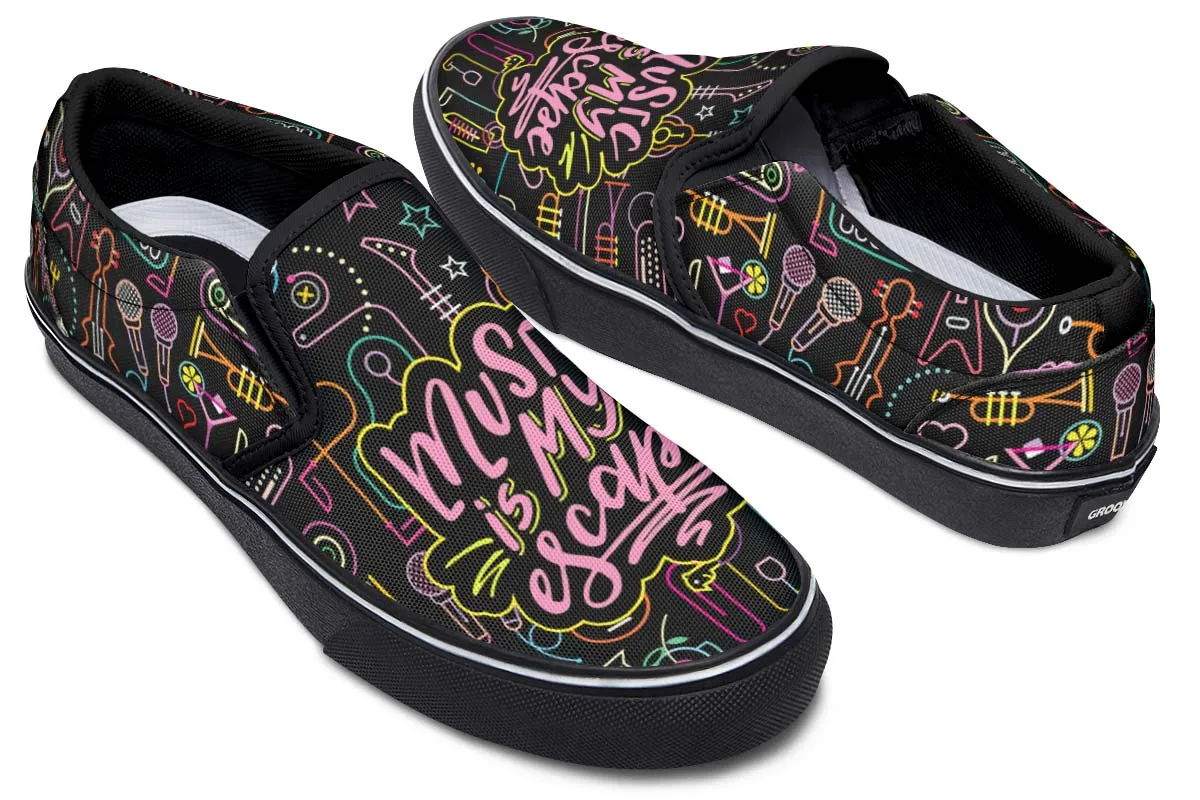 Neon Music Slip-On Shoes