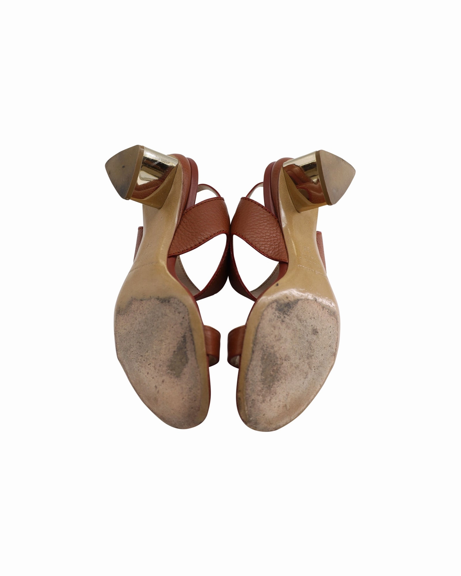 Nicholas Kirkwood Leda Block-Heel Sandals in Brown Leather