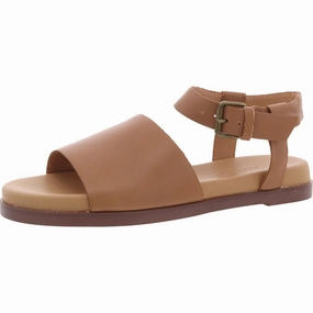 OPEN TOE ANKLE STRAP SANDAL Womens Cushioned Footbed Leather Strappy Sandals