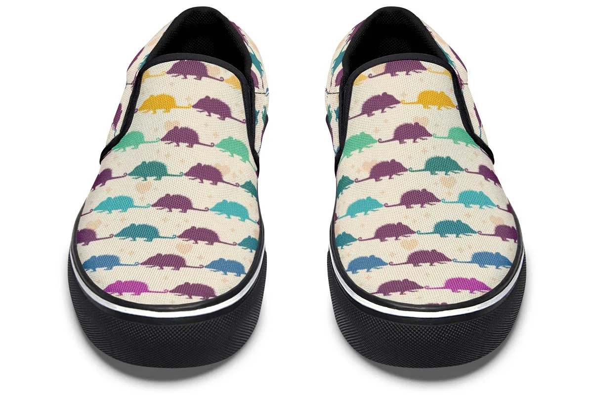 Opossum Pattern Slip-On Shoes