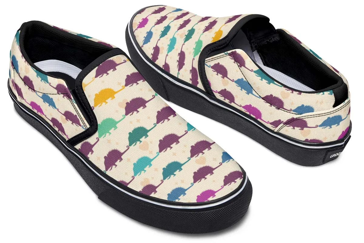 Opossum Pattern Slip-On Shoes