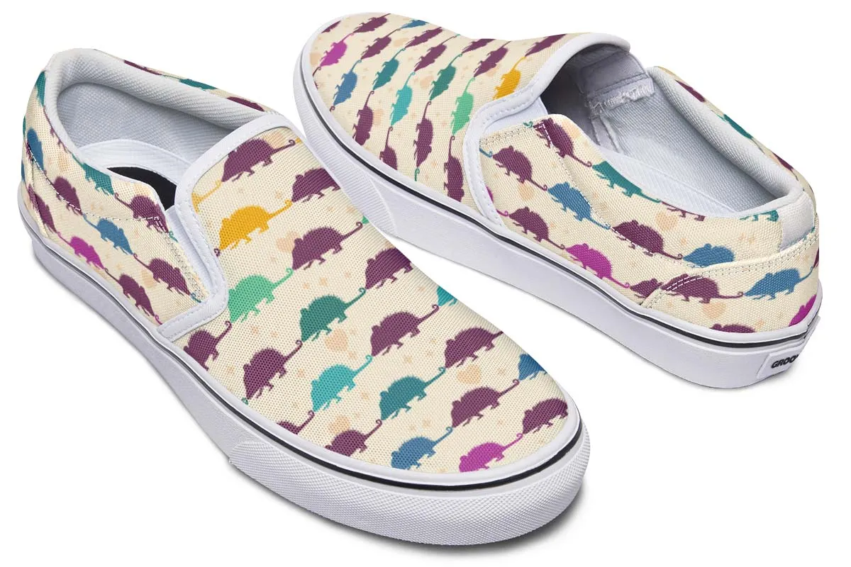 Opossum Pattern Slip-On Shoes