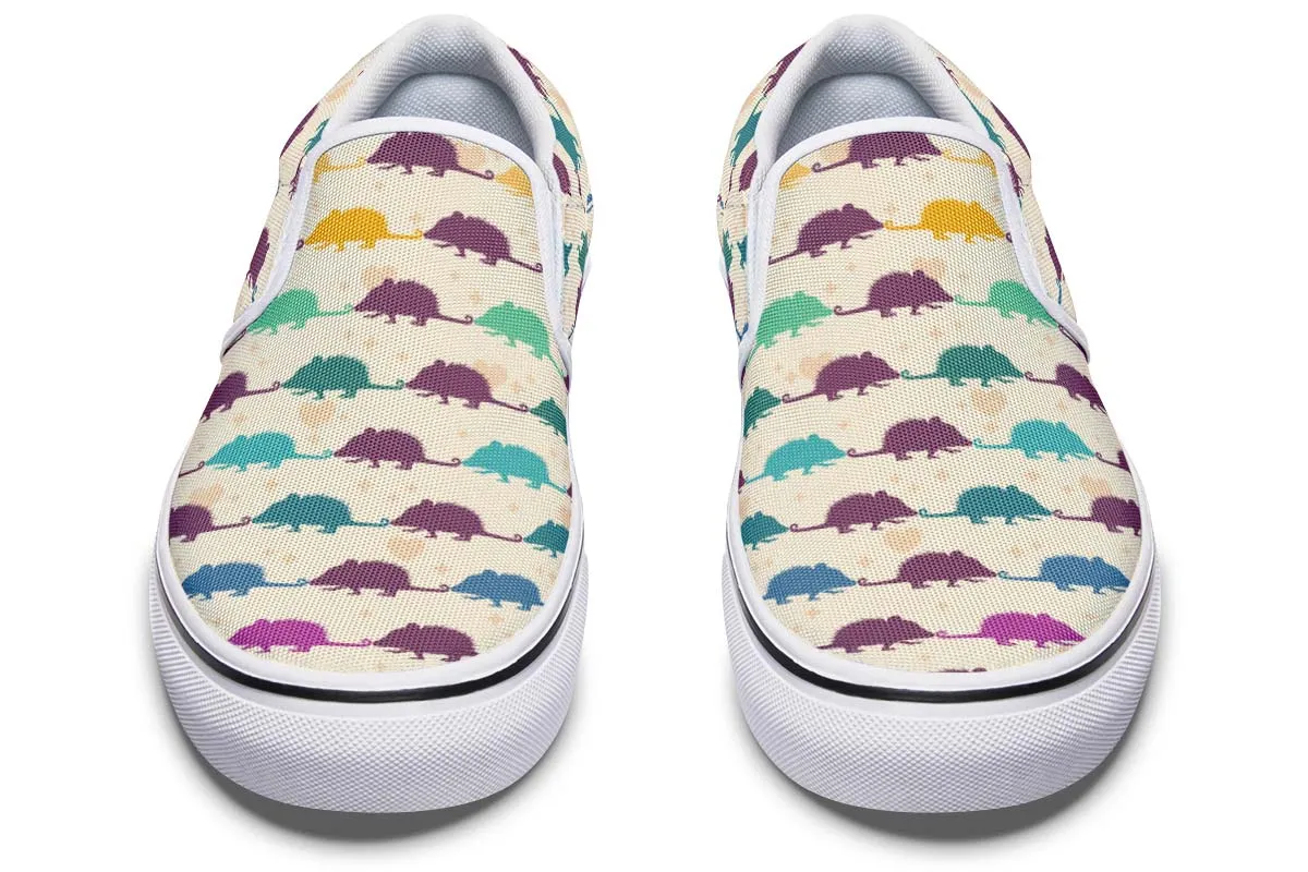 Opossum Pattern Slip-On Shoes