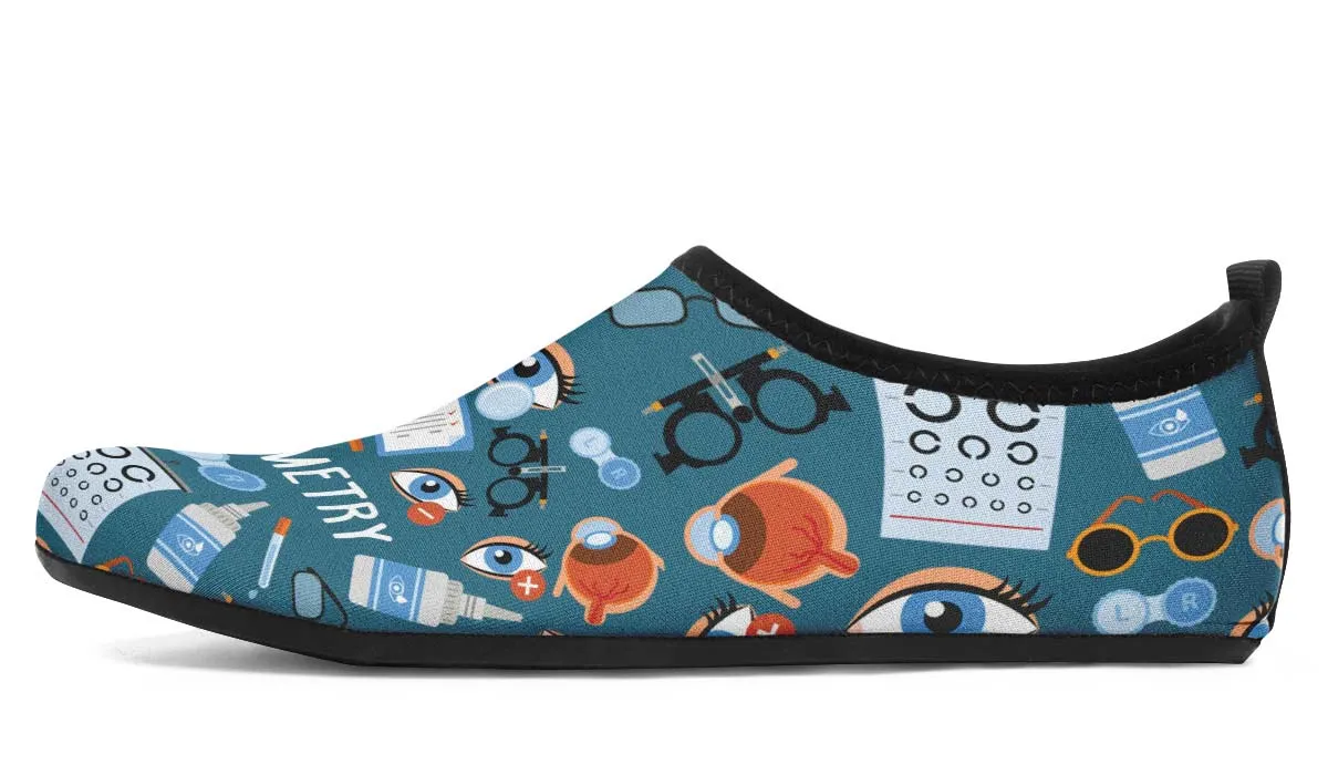 Optometry Themed Aqua Barefoot Shoes