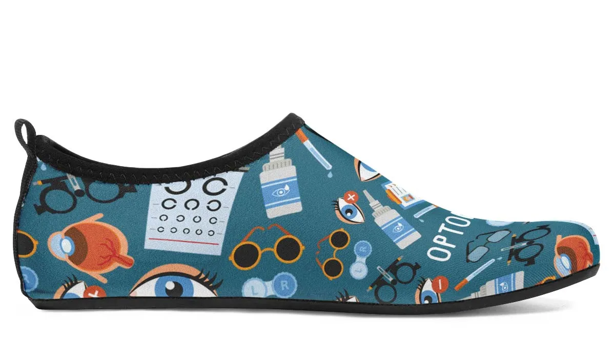 Optometry Themed Aqua Barefoot Shoes