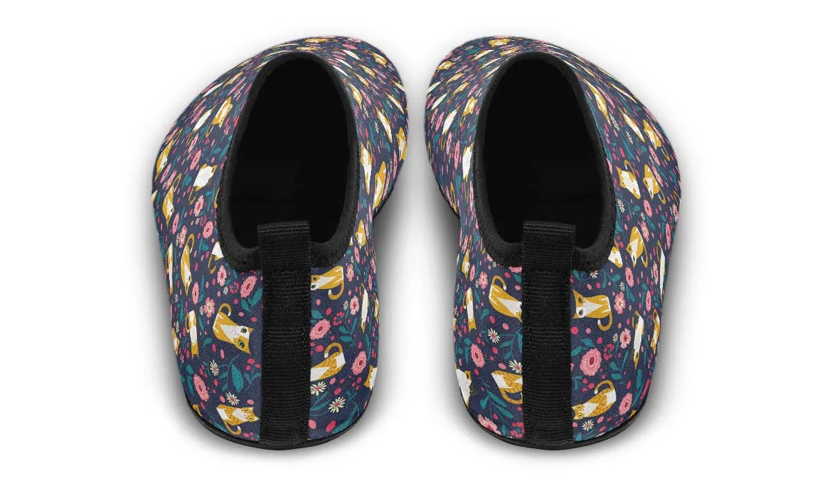 Orange Cat Flower Aqua Barefoot Shoes
