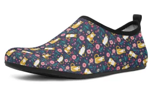Orange Cat Flower Aqua Barefoot Shoes