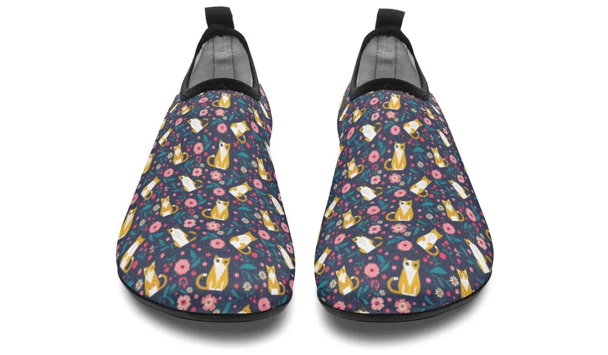 Orange Cat Flower Aqua Barefoot Shoes