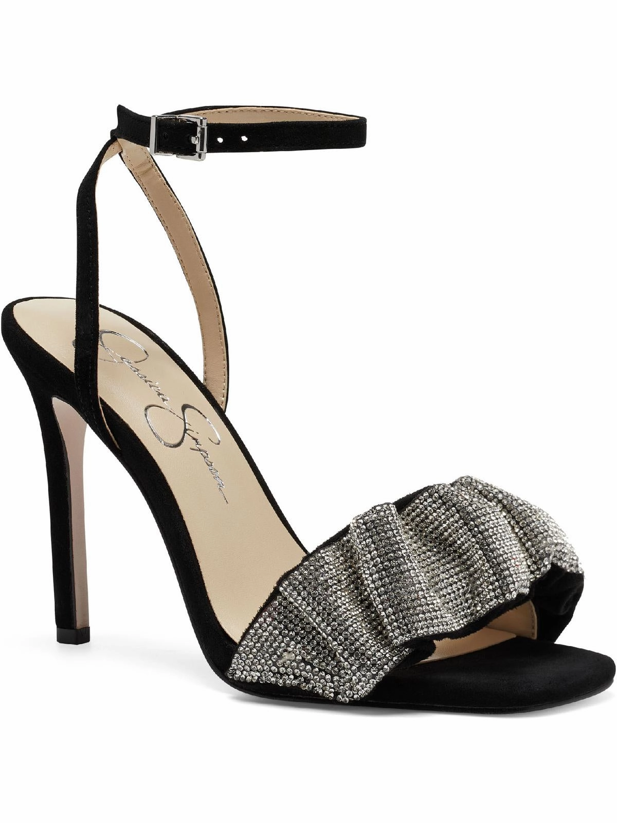 Owina Womens Ruffled Rhinestone Dress Sandals