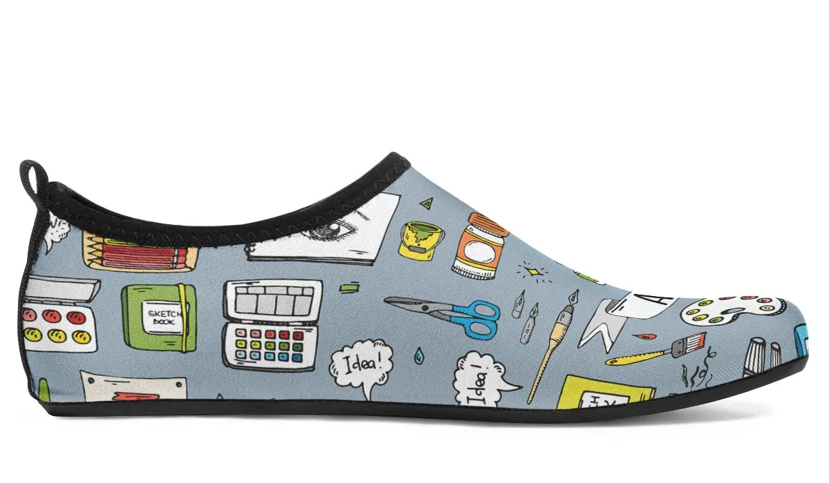 Painter Doodles Aqua Barefoot Shoes