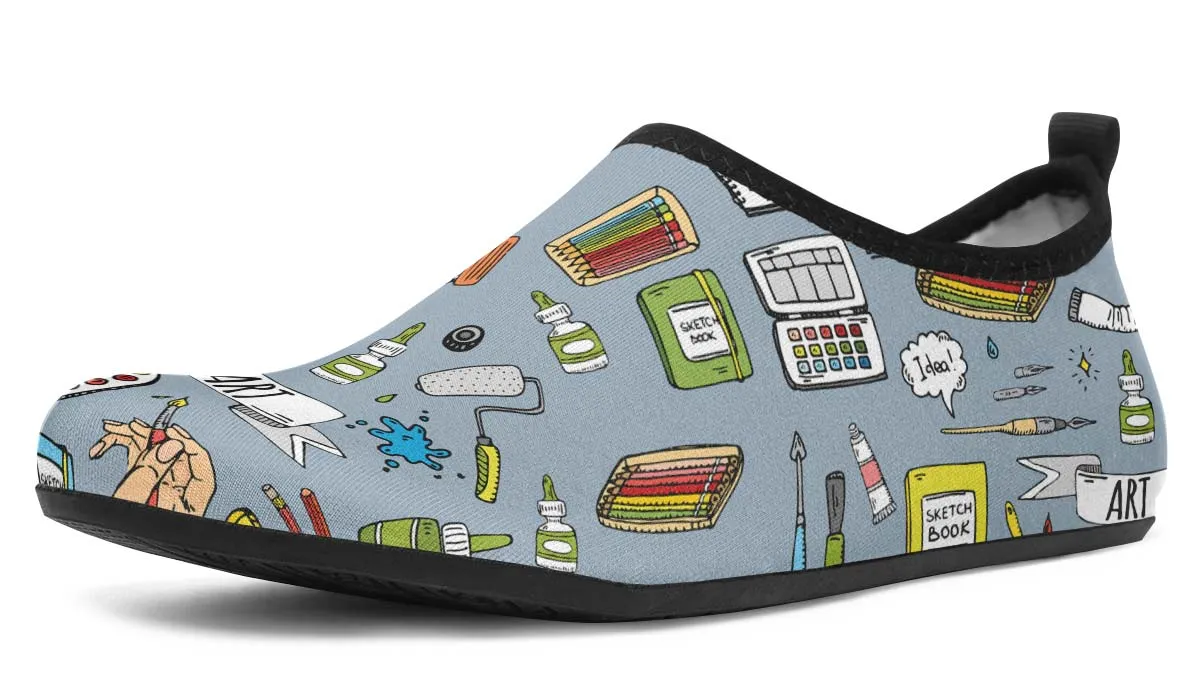 Painter Doodles Aqua Barefoot Shoes
