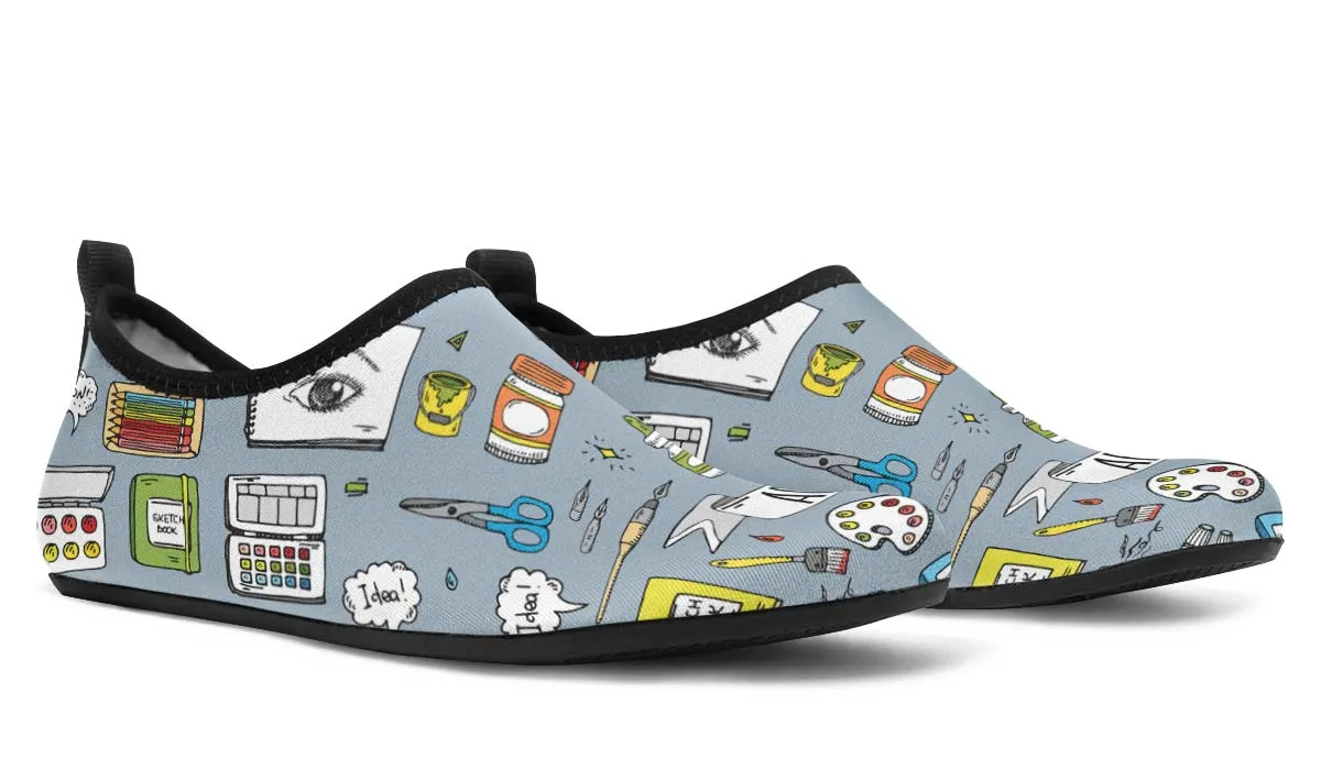 Painter Doodles Aqua Barefoot Shoes