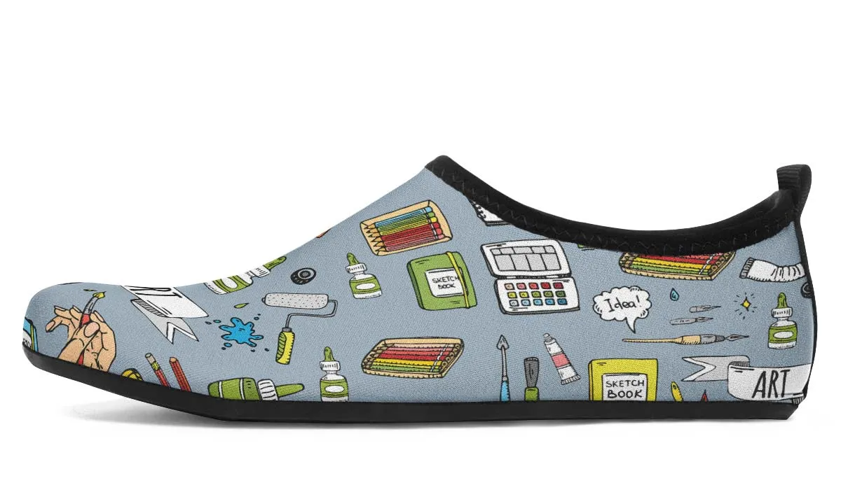 Painter Doodles Aqua Barefoot Shoes