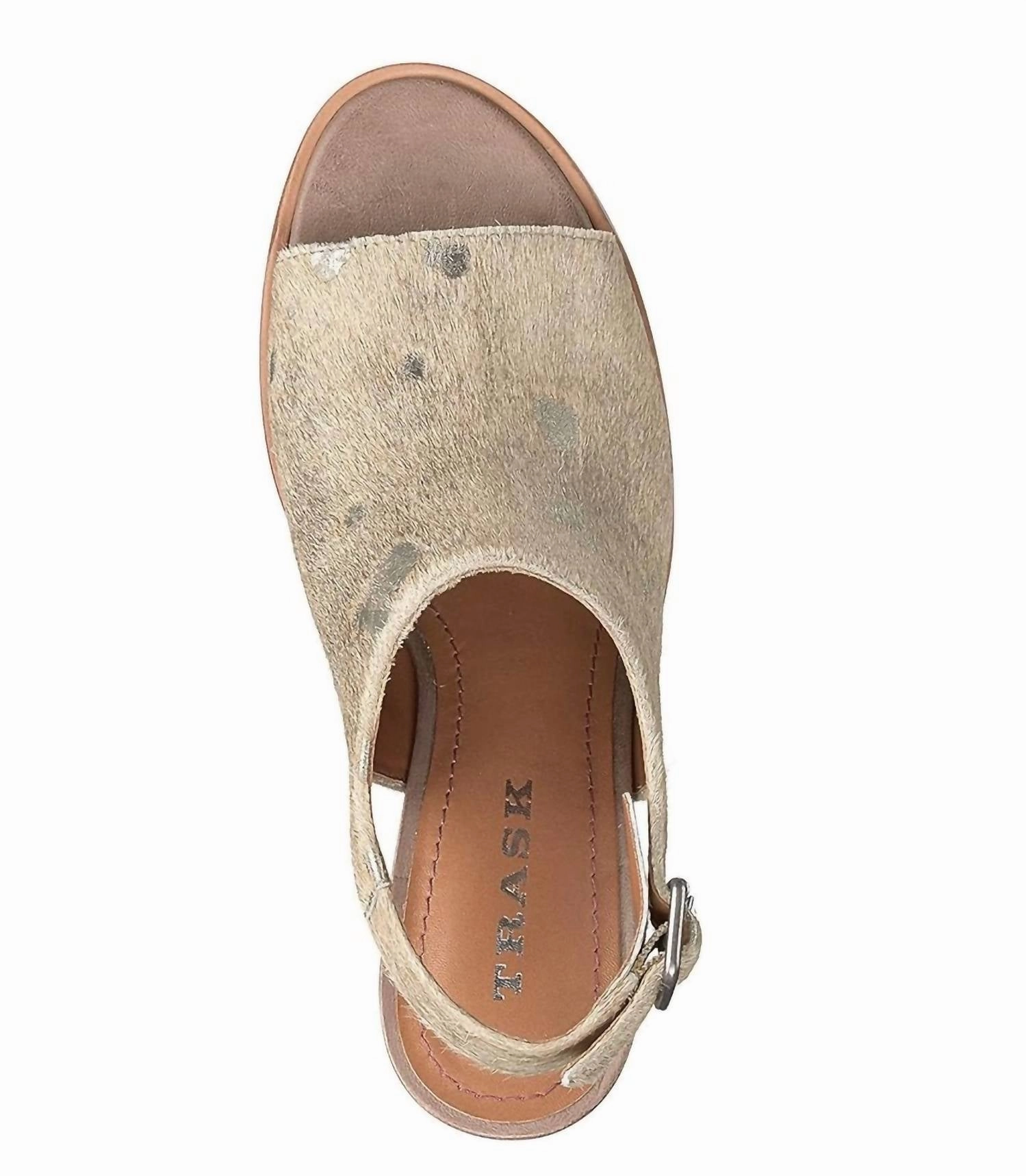 Parker Heeled Sandal In Bone Matallic Haircalf
