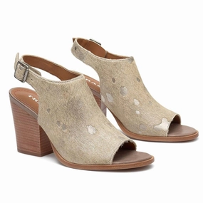 Parker Heeled Sandal In Bone Matallic Haircalf