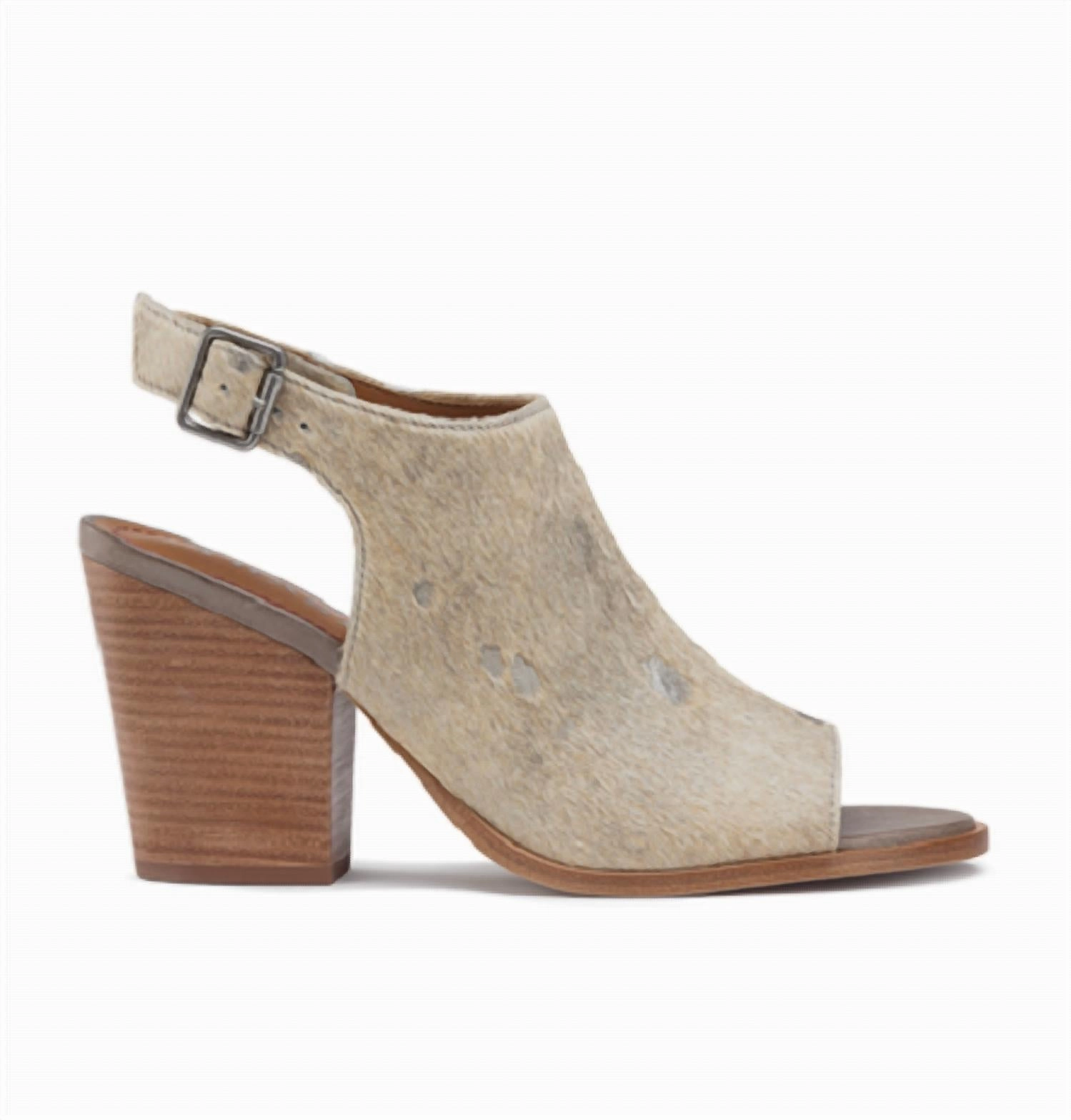 Parker Heeled Sandal In Bone Matallic Haircalf