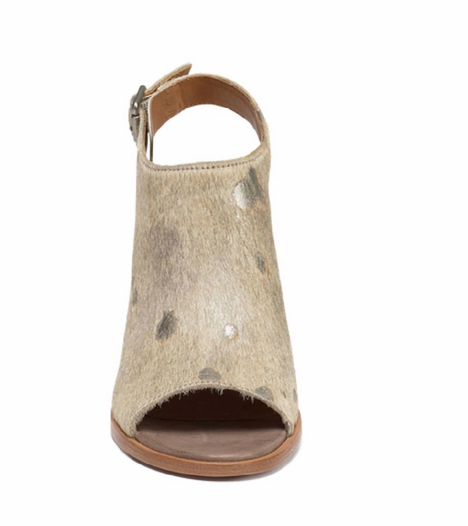 Parker Heeled Sandal In Bone Matallic Haircalf