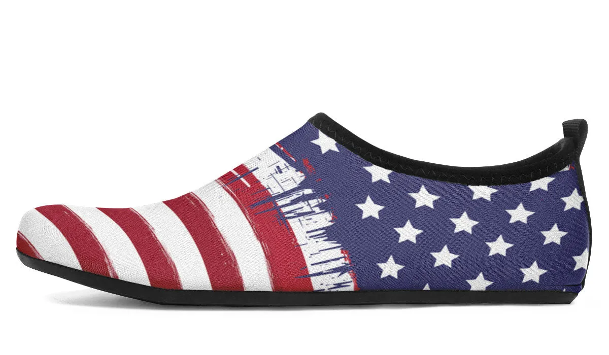 Patriotic Aqua Barefoot Shoes