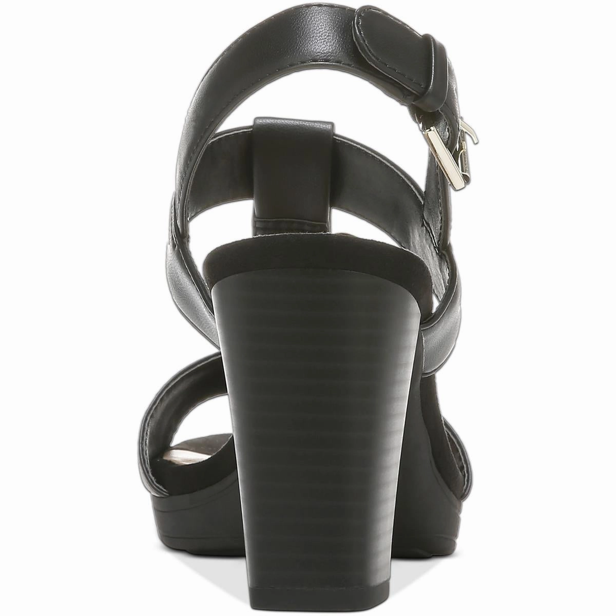 Paulette Womens Faux Leather T-Strap Block Heel