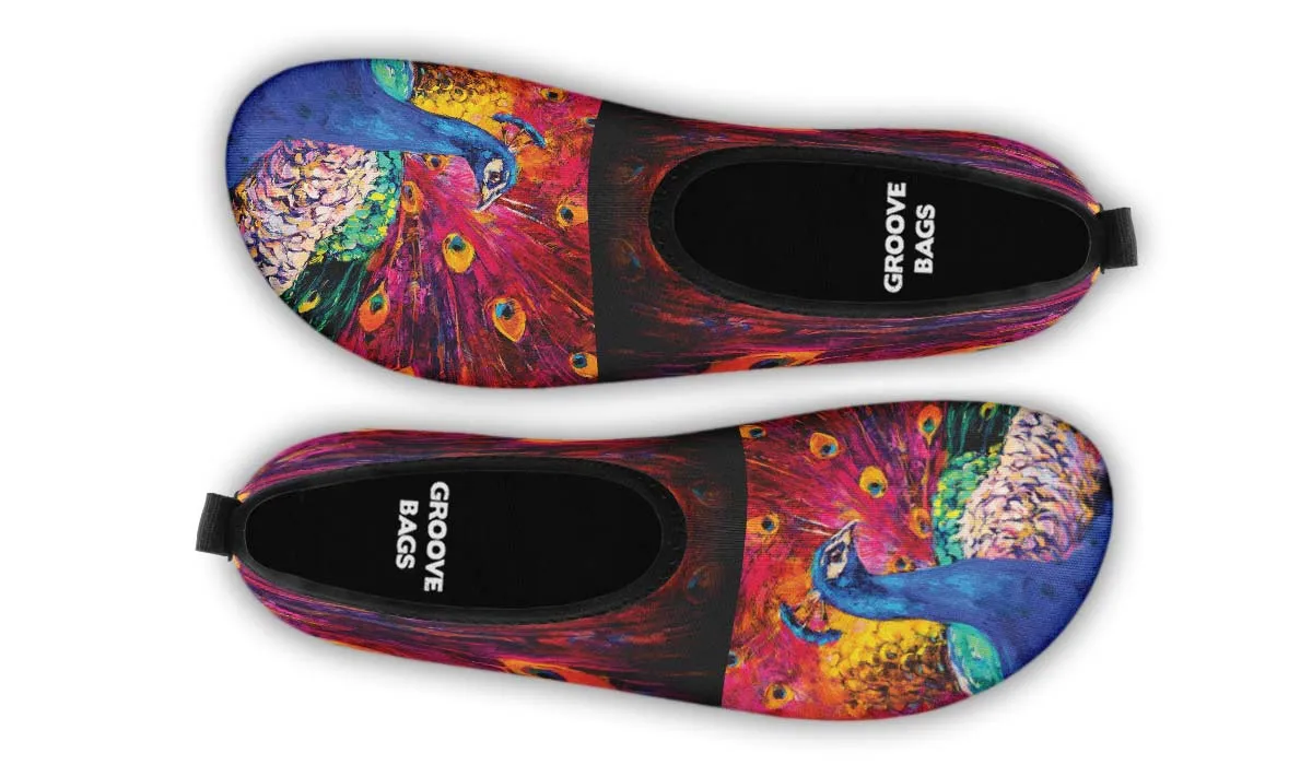 Peacock Painting Aqua Barefoot Shoes