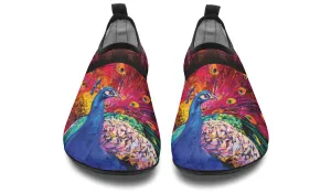 Peacock Painting Aqua Barefoot Shoes