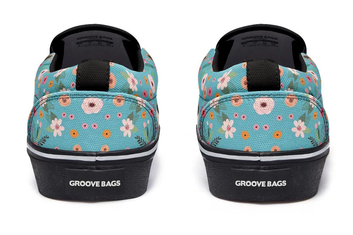 Pekingese Flower Slip-On Shoes