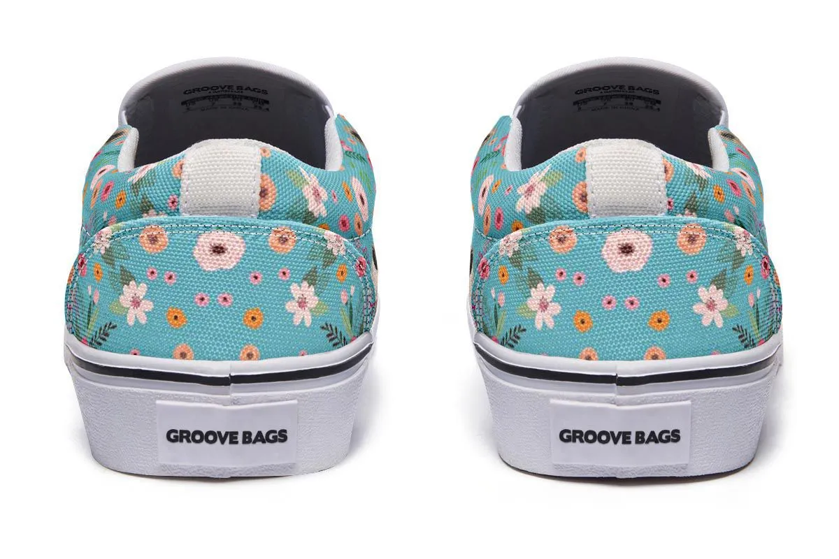 Pekingese Flower Slip-On Shoes