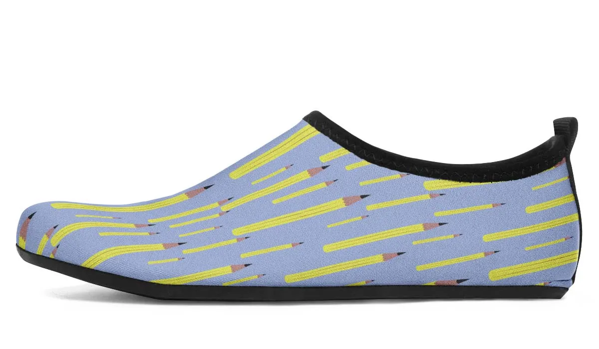 Pencil Pattern Aqua Barefoot Shoes