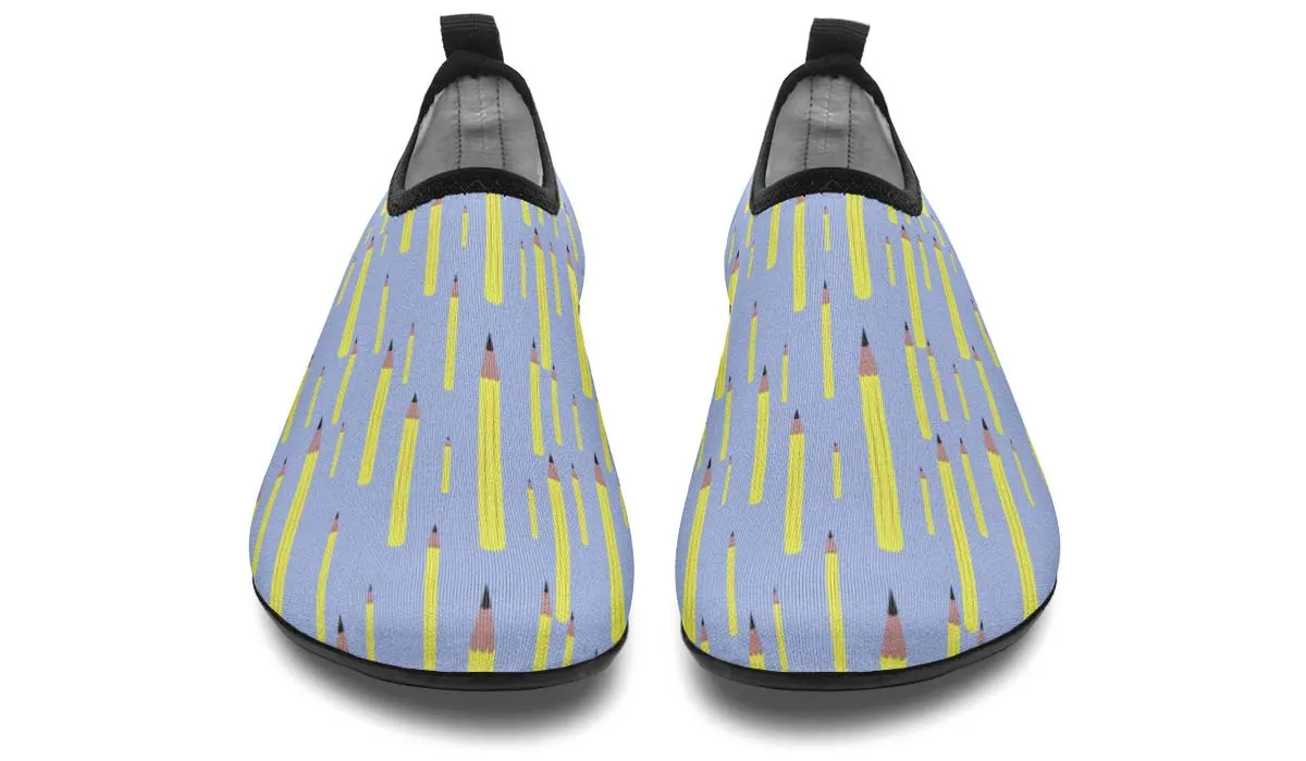 Pencil Pattern Aqua Barefoot Shoes