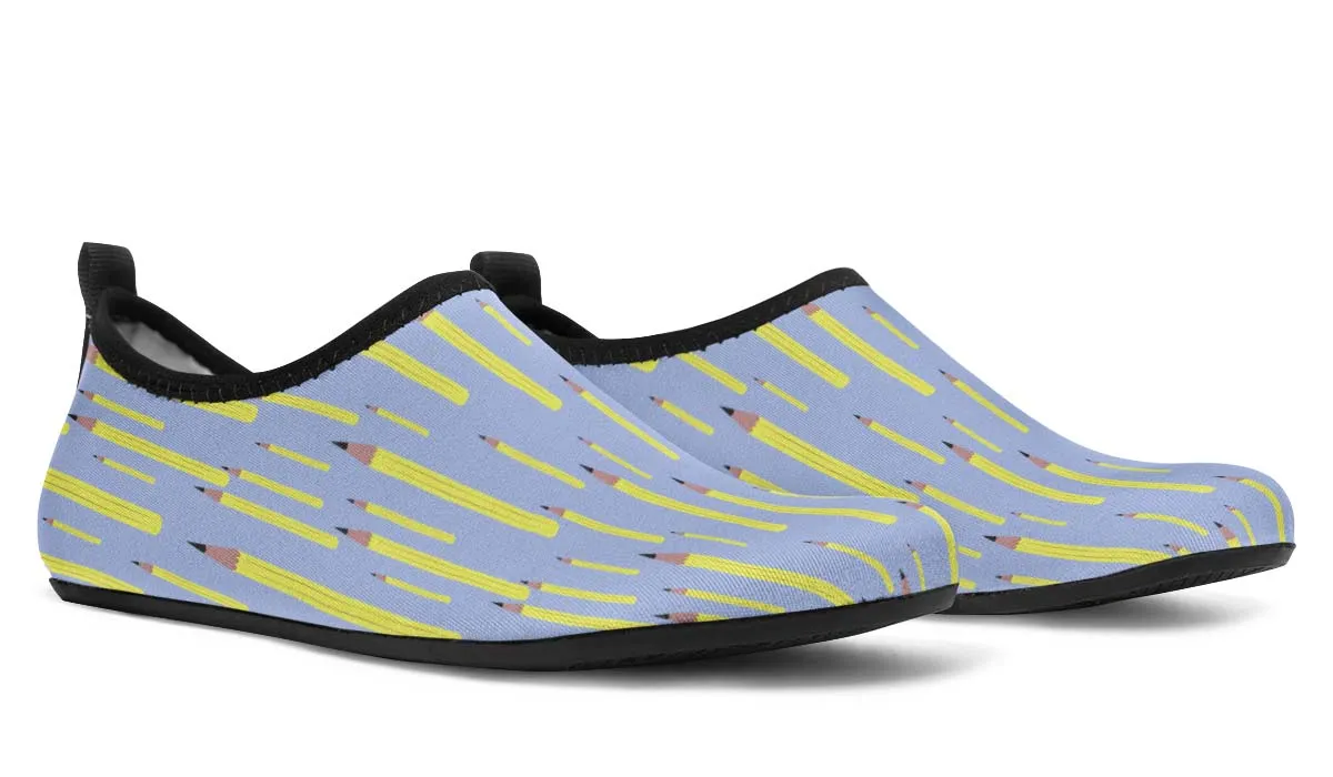 Pencil Pattern Aqua Barefoot Shoes