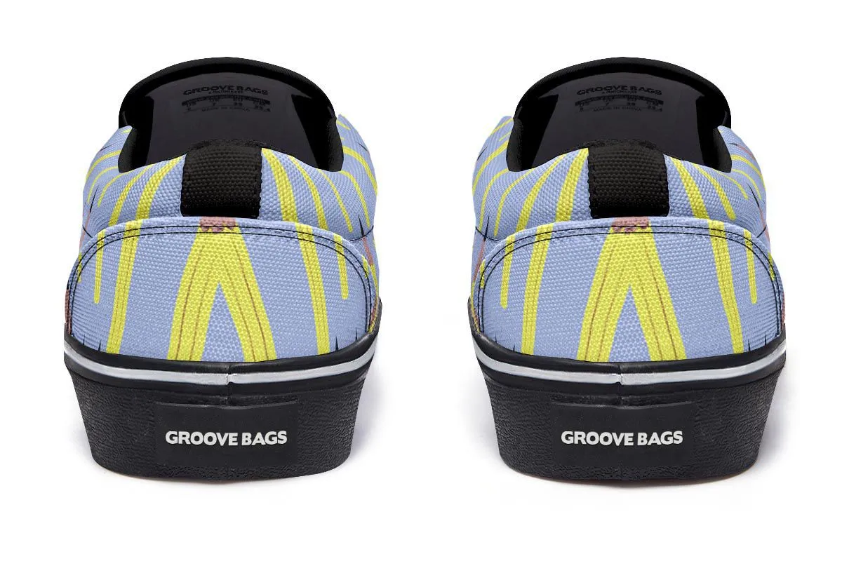 Pencil Pattern Slip-On Shoes