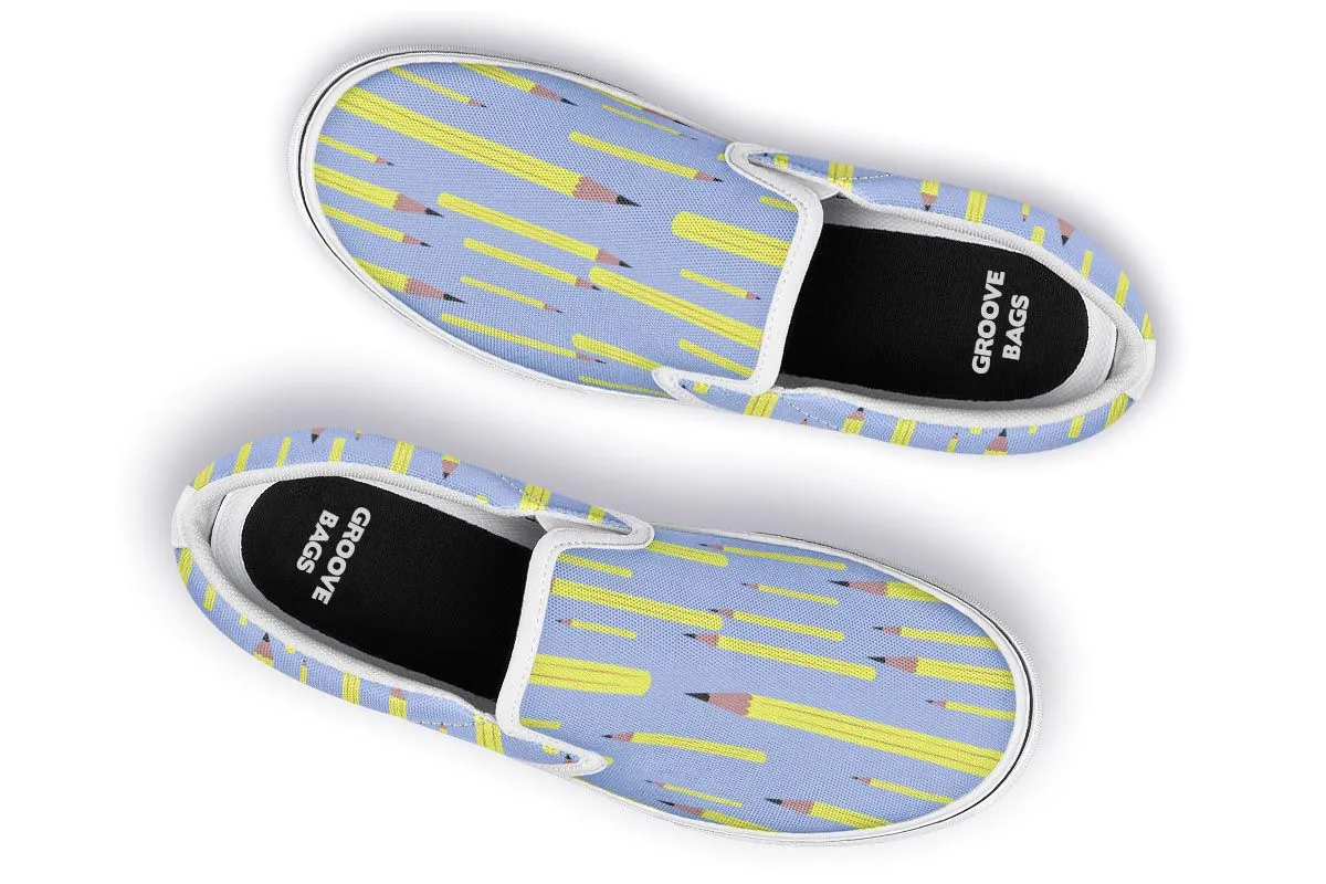 Pencil Pattern Slip-On Shoes