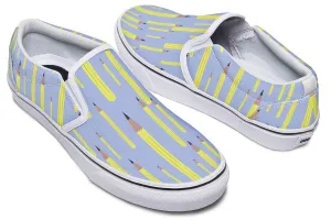 Pencil Pattern Slip-On Shoes