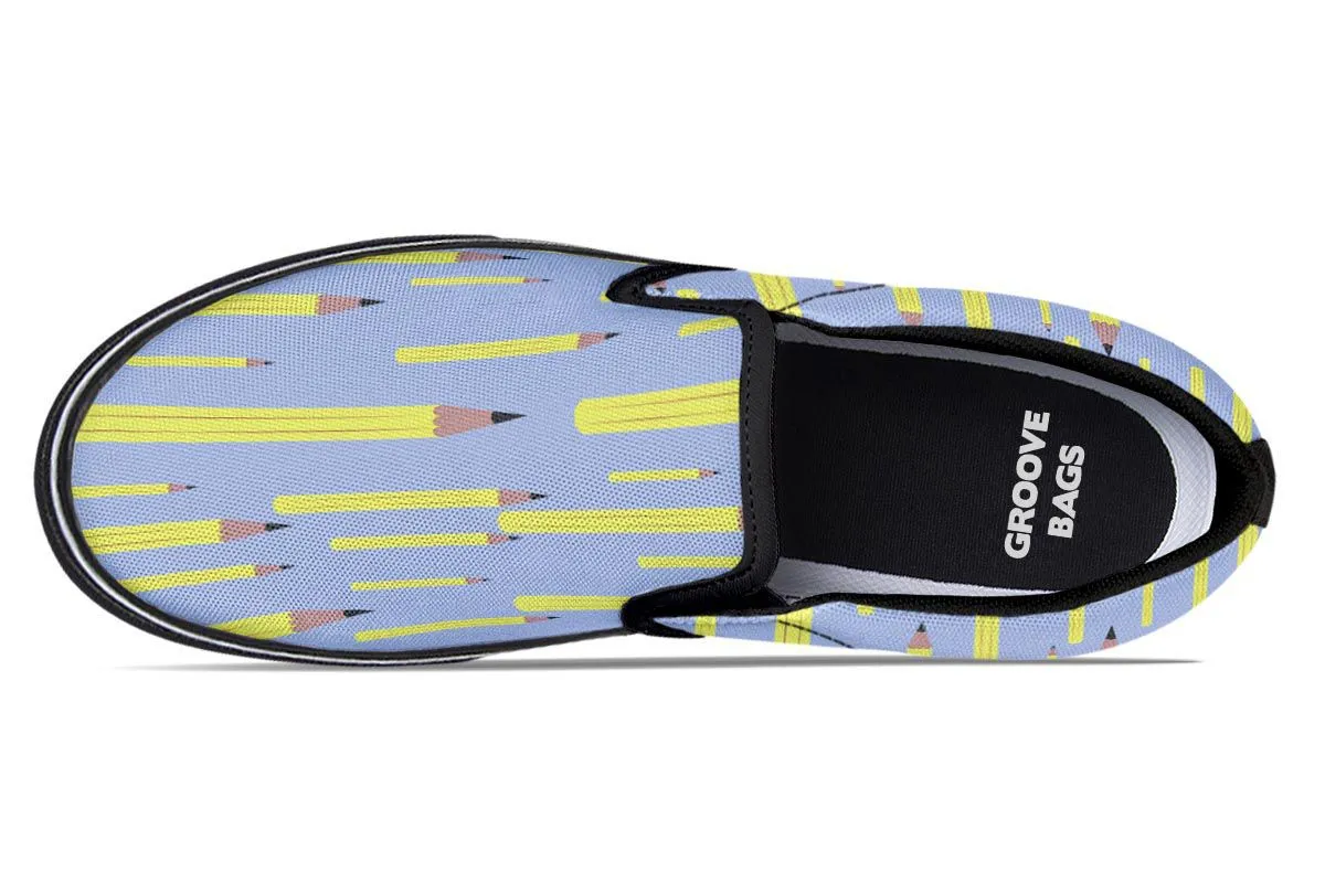 Pencil Pattern Slip-On Shoes
