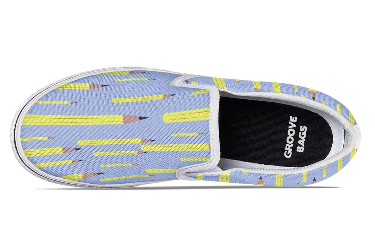 Pencil Pattern Slip-On Shoes