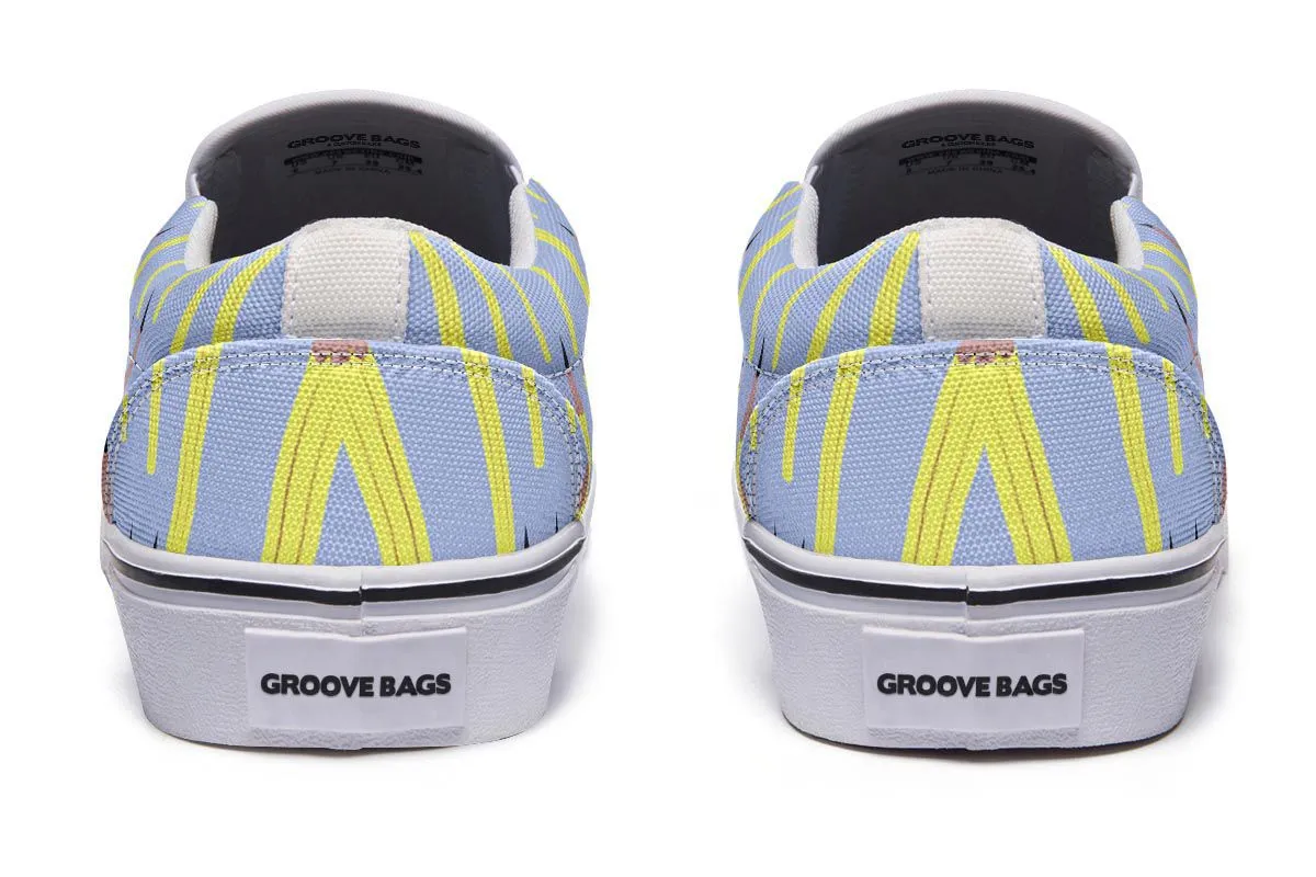 Pencil Pattern Slip-On Shoes