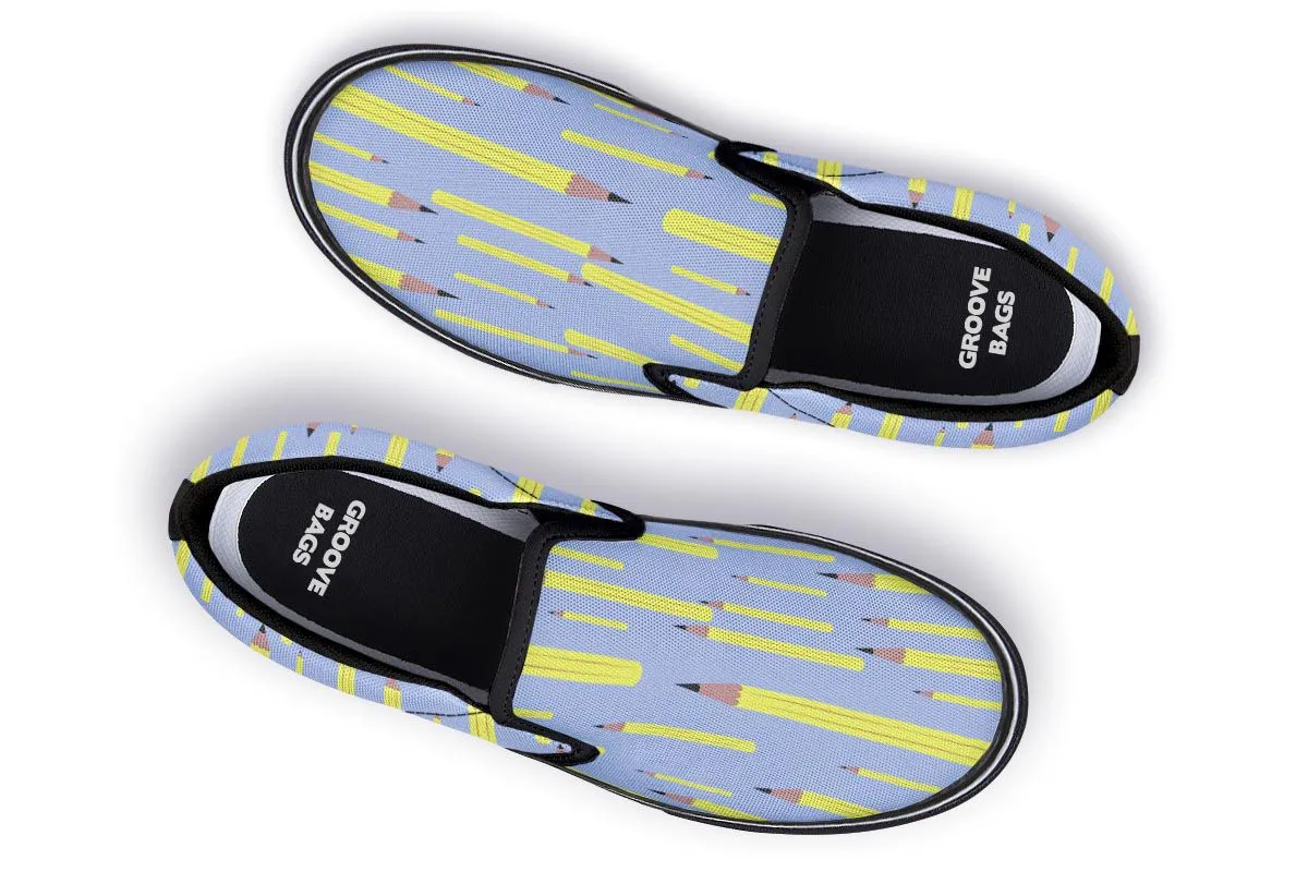 Pencil Pattern Slip-On Shoes