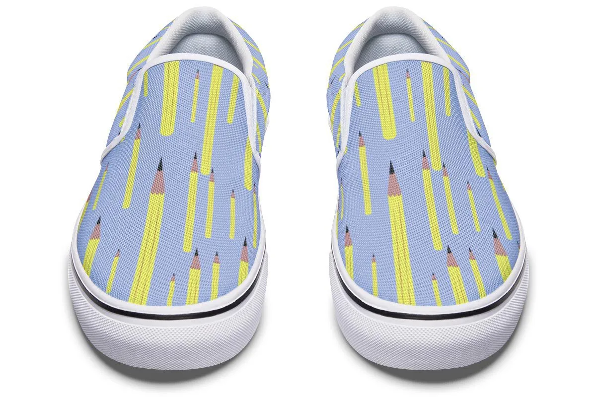 Pencil Pattern Slip-On Shoes