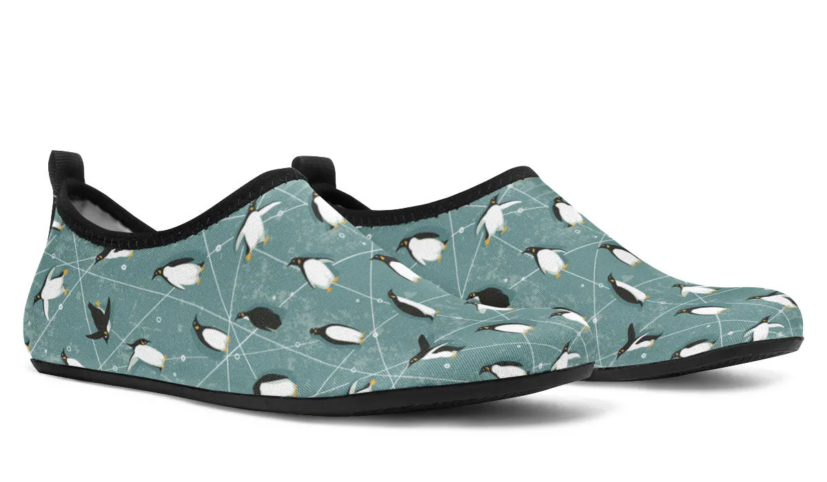 Penguin Pattern Aqua Barefoot Shoes
